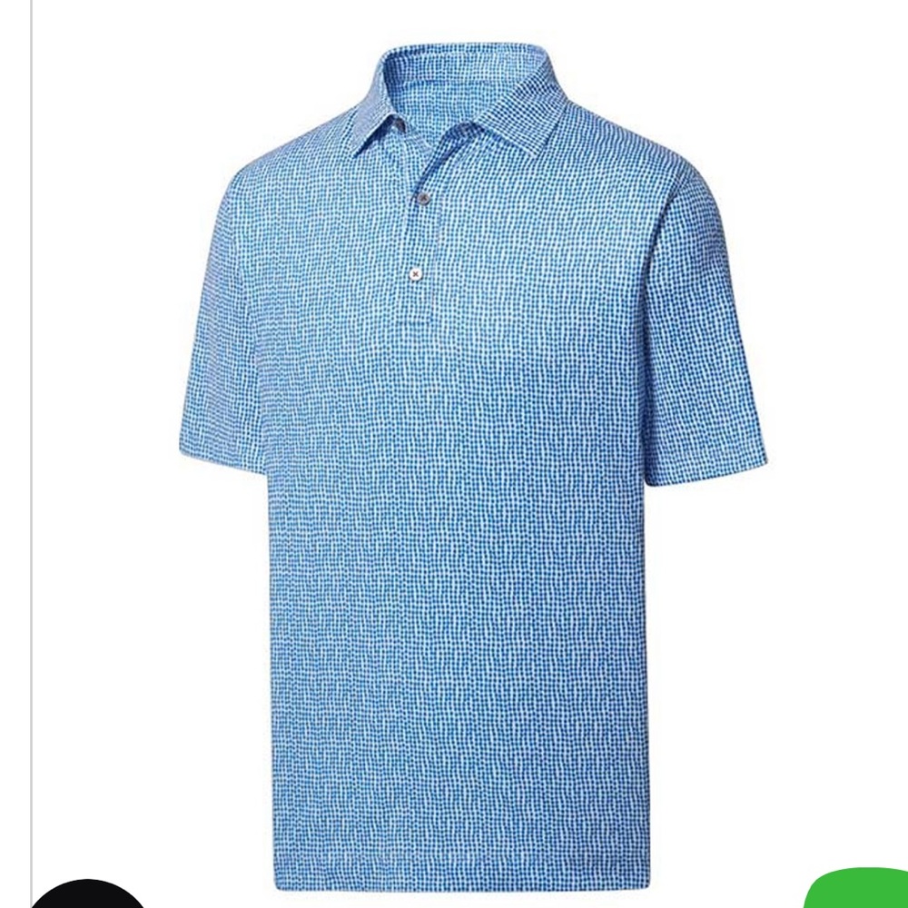 FootJoy Bead Chain Print Lisle Self Collar Polo Men Large NWT Golf Performance - Picture 5 of 12